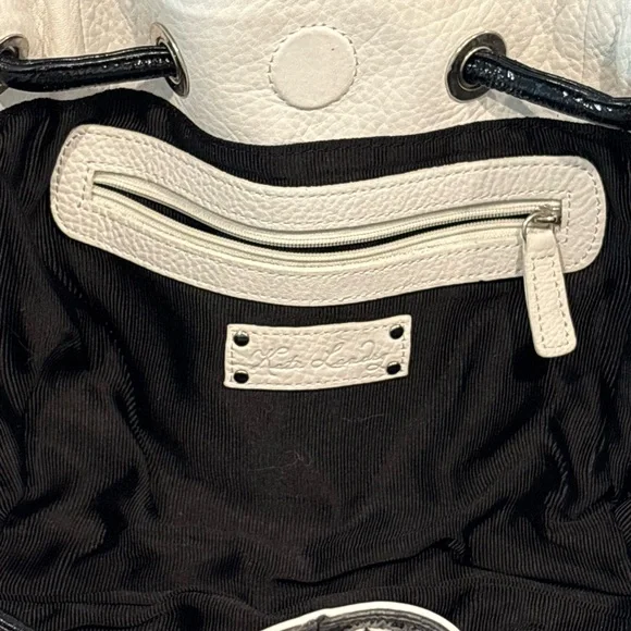 Kate Landry | White and Black Leather Purse Handbag | Like-New Condition - Picture 10 of 11